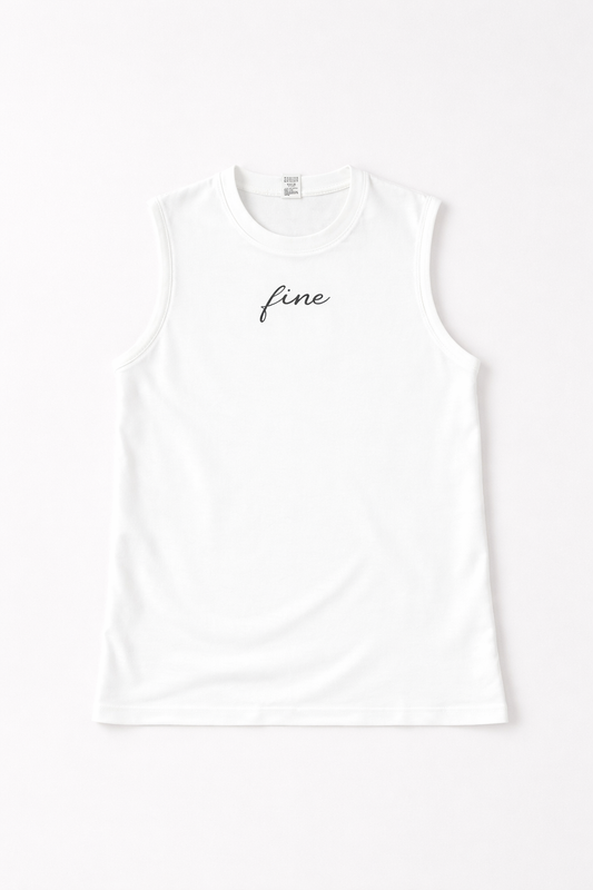 Sleeveless T Shirt White
